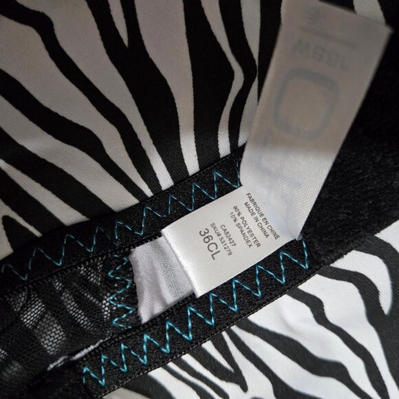 Y2K Zebra Print Lingerie slip Mini Dress With Garters 36C L Trashy Mcbling - Picture 11 of 11